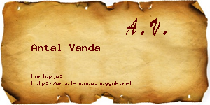 Antal Vanda névjegykártya