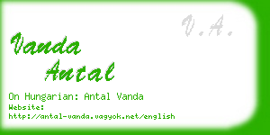 vanda antal business card